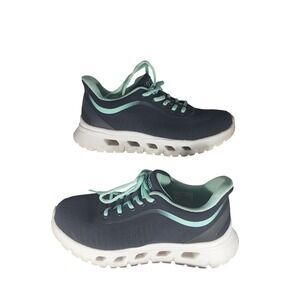 STQ Womens Walking Shoes Dark Grey Mint Green Arch Support Sneakers